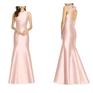 Alfred Sung Mermaid Gown w/ Back Cutout and Bow